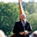 King Harald giving his speech before the Viking ship copy is launched in Tønsberg (Photo: Håkon Mosvold Larsen / NTB scanpix)